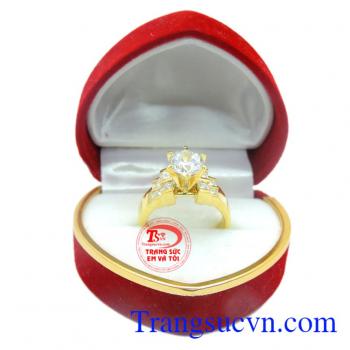 Nhẫn nữ vàng tây quý phái đẹp, bền, hợp thời trang. Nhẫn nữ vàng tây 10k đá 7ly