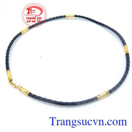 Dây da bọc vàng 6 đốt vàng 10k