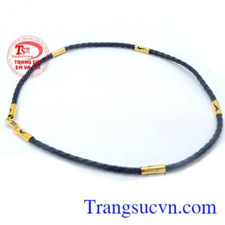 Dây da thật bọc vàng đốt Nike