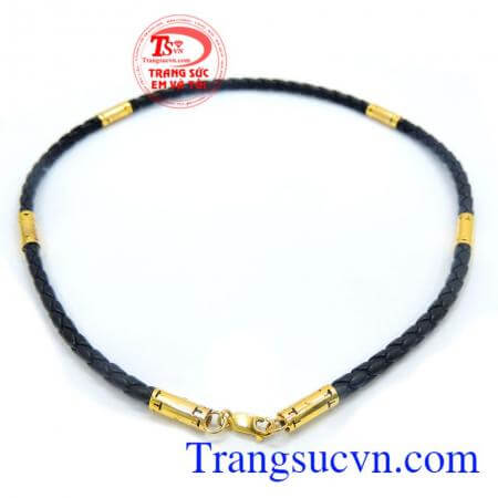 Dây da bọc vàng 10k chữ T