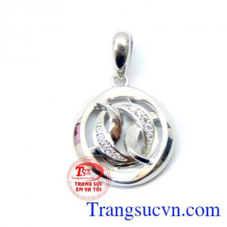 Mặt nữ vàng trắng 10k sang trọng, mặt dây chuyền nữ tinh tế và quý phái,mặt dây chuyền dành cho phái đẹp.