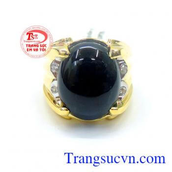 Nhẫn nam đá sapphire thiên nhiên