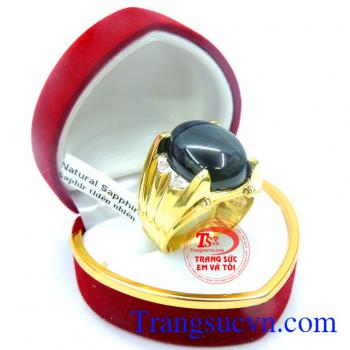Nhẫn nam vàng đá sapphire Đeo hợp thời trang, chất lượng vàng đảm đeo bền đẹp sáng bóng, tinh tế và sang trọng dành cho phái mạnh