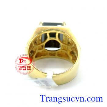 Nhẫn nam vàng đá sapphire vàng 14k