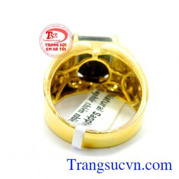 Nhẫn nam Sapphire thiên nhiên