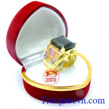 Trang sức nhẫn nam mặt đá sapphire thiên nhiên có giấy kiểm định