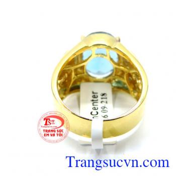 Nhẫn Nam Topaz thiên nhiên
