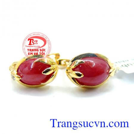 Đôi hoa tai nữ đá ruby đẹp