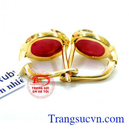 Đôi hoa tai nữ đá ruby đẹp