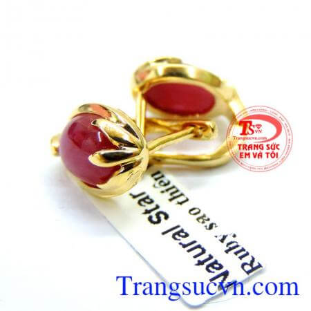 Đôi hoa tai nữ đá ruby đẹp
