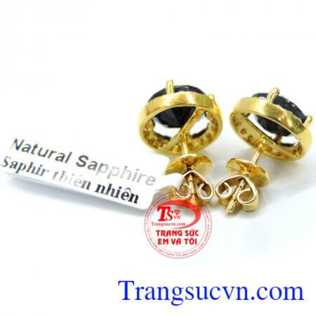 Đôi hoa tai saphire nữ dịu dàng kiểu dáng hiện đại nữ tính giá thành hợp lý