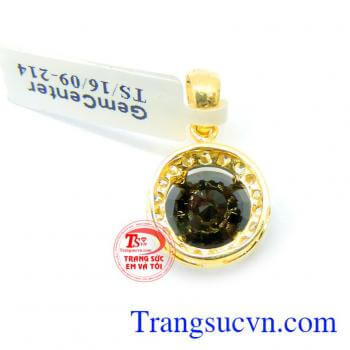Mặt nữ saphire vàng 14k ngọt ngào đẹp.