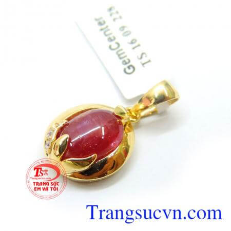 Mặt dây nữ ruby thiên nhiên dịu dàng
