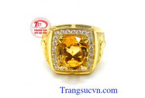 Đá vàng thạch anh vàng dành cho nam mệnh kim, vàng 14k