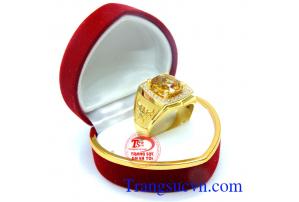 Nhẫn nam đá thạch anh vàng mạnh mẽ phù hợp cho phái mạnh hợp mệnh thổ