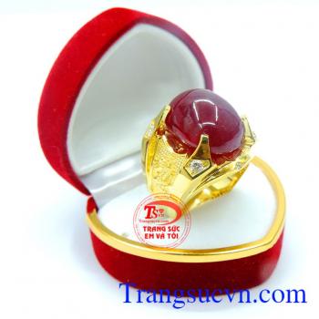 Nhẫn nam đá quý ruby sang trọng Nhẫn nam vàng 14k đẹp