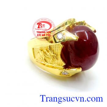 Nhẫn nam đá quý ruby sang trọng