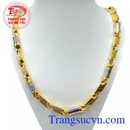 Dây chuyền nam vàng to đẹp và đẳng cấp, dây vàng 10k mắt đốt vàng trắng kết hợp với đốt vàng màu, chất lượng vàng đảm bảo