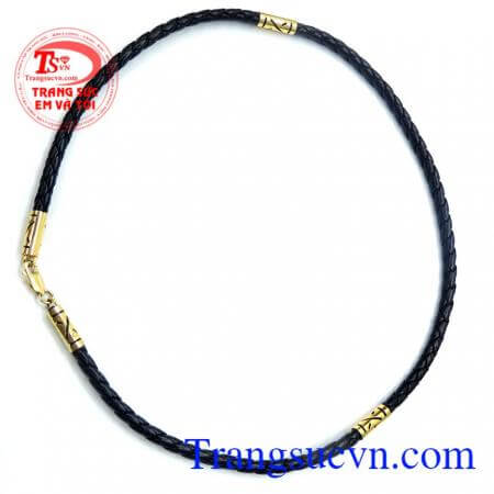 Dây da bọc vàng 10k phong cách 