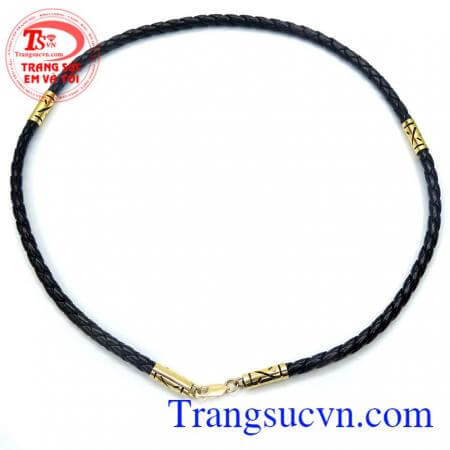 Dây da bọc vàng 10k phong cách dành cho nam đeo sang trọng và đẳng cấp