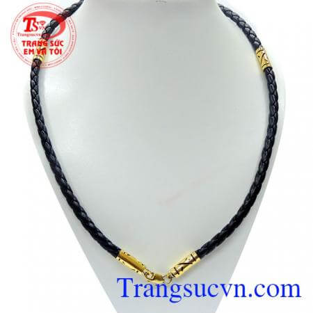 Dây da bọc vàng 10k phong cách 