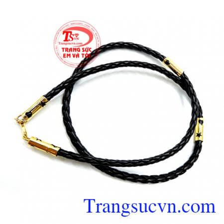 Dây da bọc vàng 4 đốt nam tính
