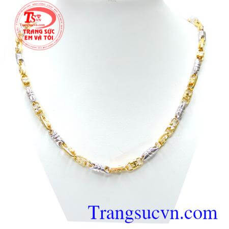 Dây chuyền làm theo công nghệ Italia. Dây chuyền vàng hai màu