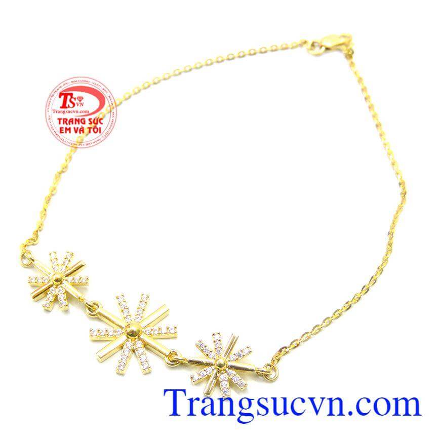 Lắc tay nữ 3 bông hậu vệ mặt trời