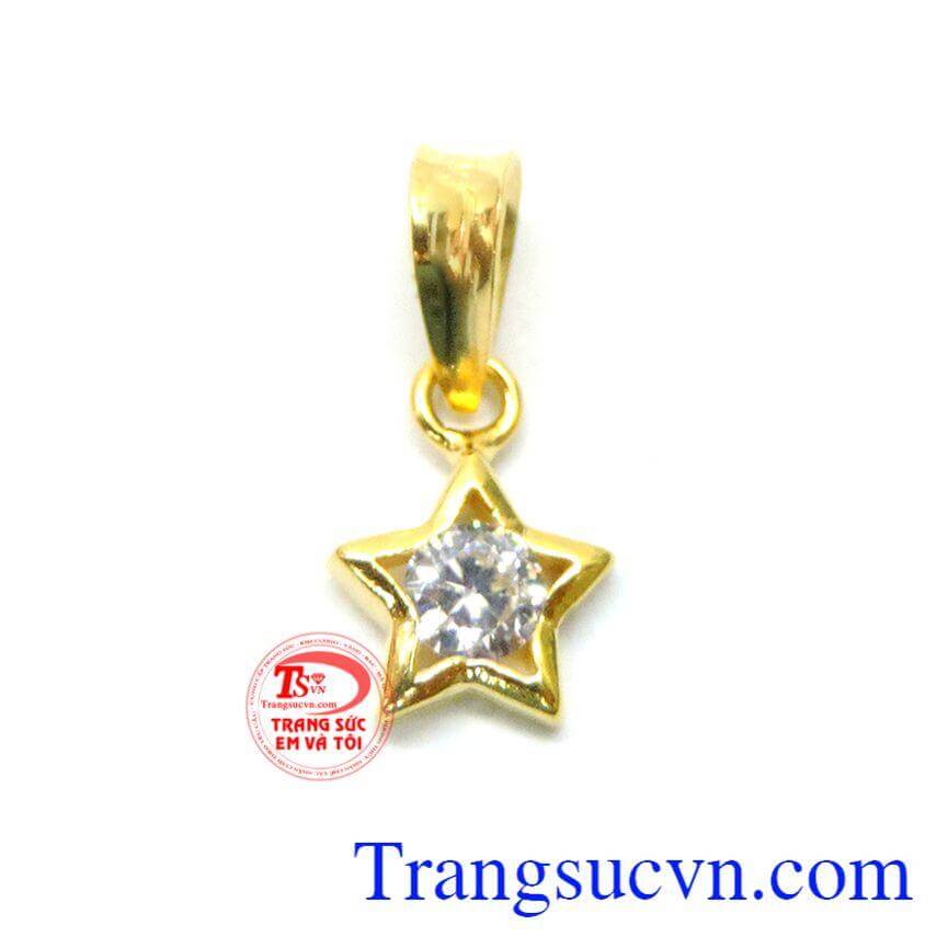 Mặt dây nữ vàng ngôi sao 5 cánh 