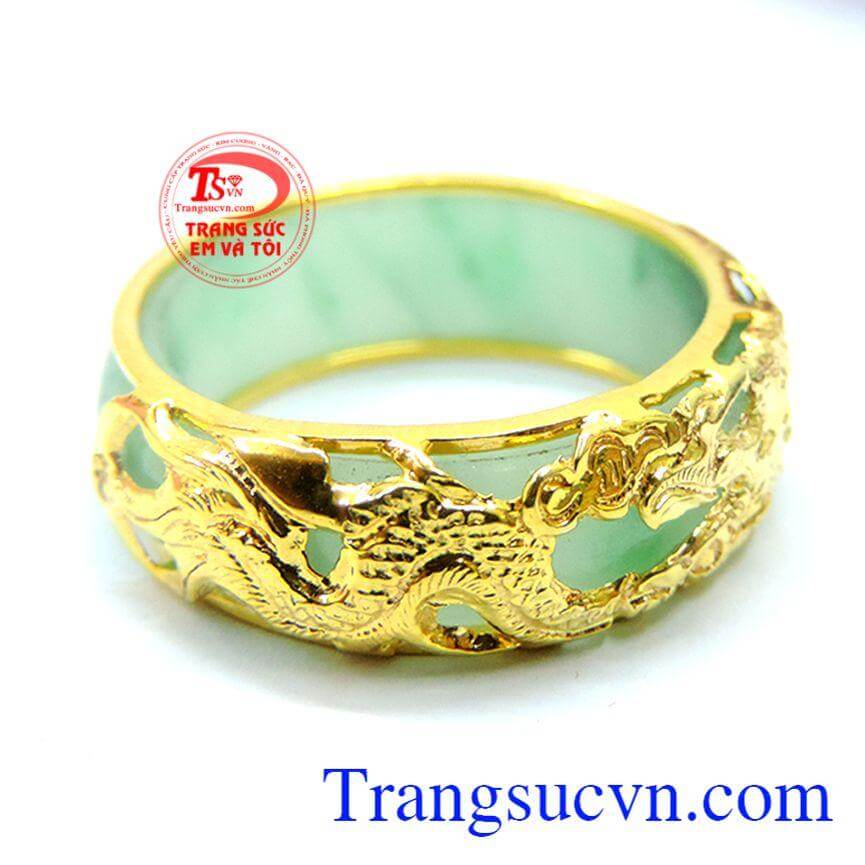Nhẫn ngọc bọc rồng nam tính 