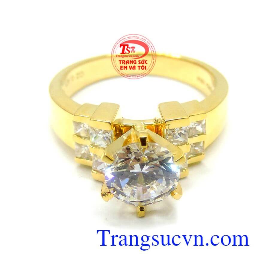 Nhẫn nữ thời trang đá đẹp là kiểu nhẫn nữ vàng đính đá đẹp. 