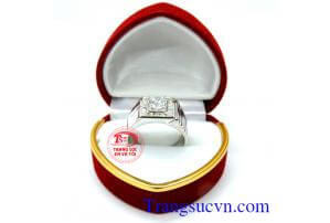 Nhẫn nam vàng trắng đẳng cấp, lịch lãm nhẫn nam vàng