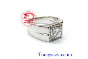 Nhẫn nam vàng 18k trắng Nhập khẩu
