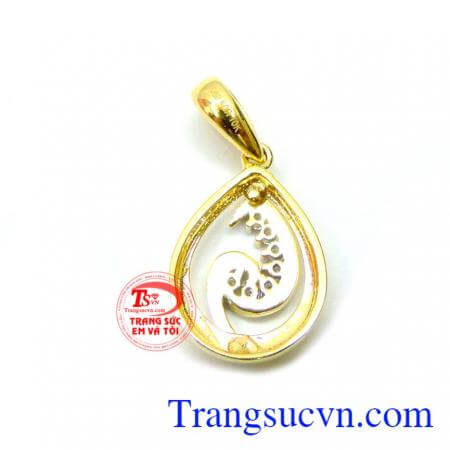 Mặt dây hình lá kết đá đẹp