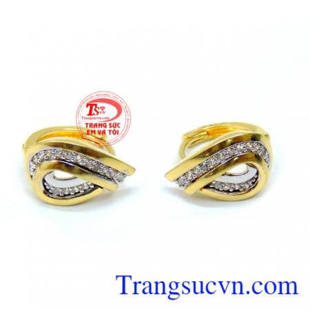 Đôi hoa tai vàng 10k nữ tính công ty trang sức em và tôi