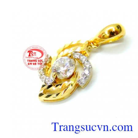 Mặt dây vòng xoáy may mắn vàng 10k chất lượng.