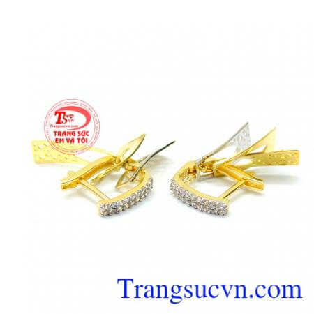 Hoa tai vàng 10k quà tặng dành cho nữ kiểu tinh tế,đeo hoa tai hợp thời trang,