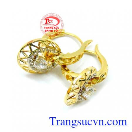 Đôi hoa tai vàng tây kiểu đẹp