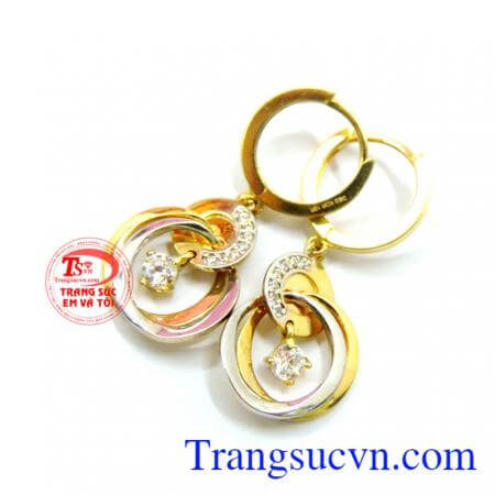 Hoa tai nữ trang đẹp 10k chế tác tinh xảo,kiểu dáng hiện đại Hoa tai vàng tây giao hàng toàn quốc.