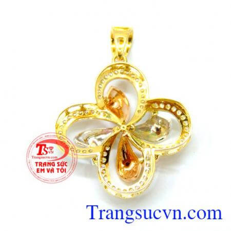 Mặt dây nữ 18k mặt hoa to
