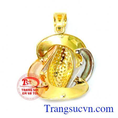 Mặt dây nữ vàng 18k đính đá đẹp.