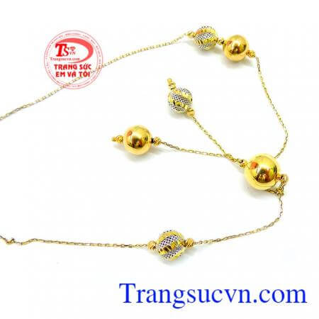 Dây chuyền nữ bi vàng 10k đẹp