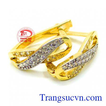 Hoa tai nữ trang vàng 10k trẻ trung giao hàng toàn quốc,kiểu tinh tế,đeo hoa tai hợp thời trang