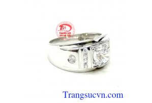 nhẫn nam đẹp trắng 18k vàng nguyên chiếc