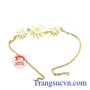 Lắc nữ hậu duệ mặt trời vàng tây chất lượng vàng đảm bảo.