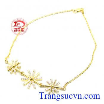 Lắc tay nữ 3 bông hậu vệ mặt trời
