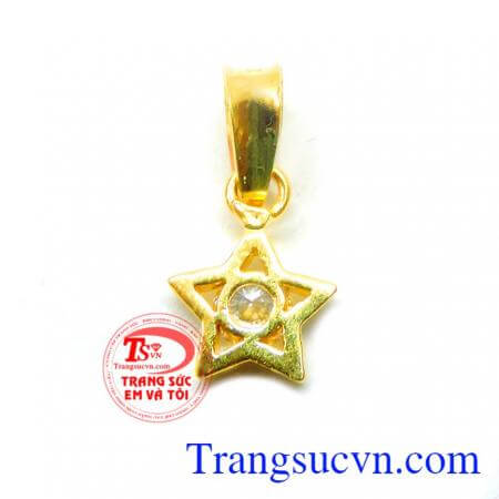 Mặt dây nữ vàng ngôi sao 5 cánh