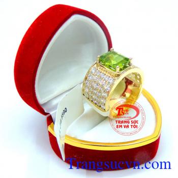 Nhẫn nam trẻ trung đá Perodot