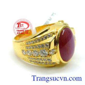 Nhẫn nam ruby đá quý vàng 14k đẹp