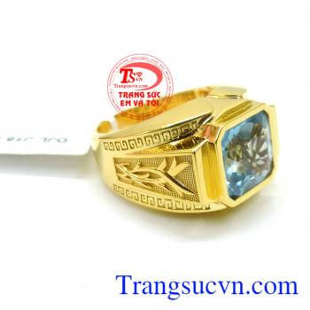 Nhẫn nam 14k đá topaz kiểu đẹp